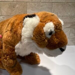 FAO Schwarz Plush Bengal Tiger Stuffed Animal Realistic Floppy 21" Flaw